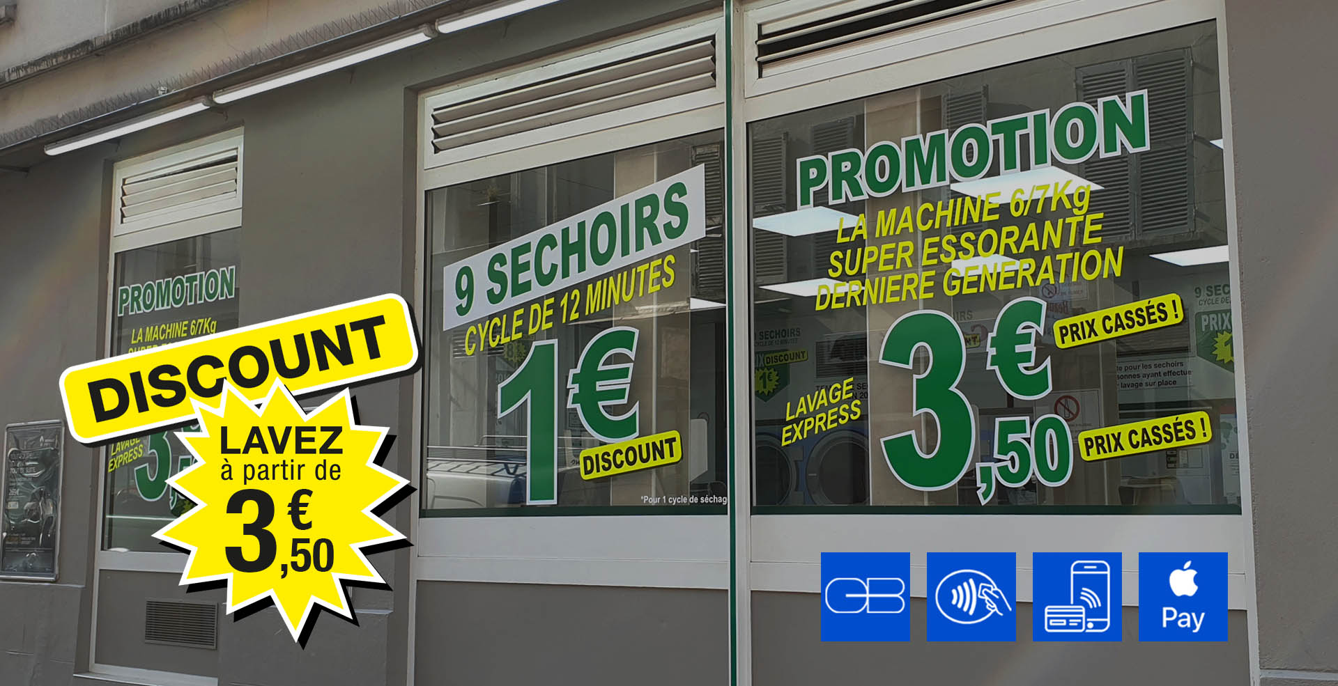 Laverie Automatique MG avenue de Saint Ouen 75018 Paris, ouvert 7 jours sur 7 de 7h00 à 23h00 et jours fériés